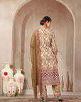 Paisley Wool Blend Kurta Set with Swarovski Detailing & Chiffon Dupatta