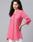 Solid Straight Cotton Tunic