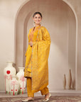 Woolen Jacquard Embroidered Kurta Set with Wool Dupatta