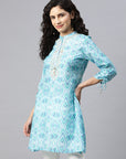 Printed A-Line Modal Chanderi Kurti