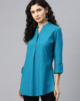 Solid Straight Cotton Tunic