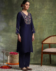 Samaira Silk Zari-Embroidered Kurta Set with Dupatta