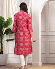 Ethnic Motif Printed Straight Modal Chanderi Kurta