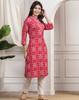 Ethnic Motif Printed Straight Modal Chanderi Kurta