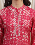 Ethnic Motif Printed Straight Modal Chanderi Kurta