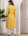 Ethnic Motif Printed Straight Modal Chanderi Kurta