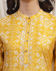 Ethnic Motif Printed Straight Modal Chanderi Kurta