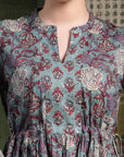 Floral Printed Cotton Cambric Flared Dress