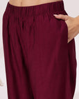 Solid Straight Viscose Kurta Set with Zari Embroidery and Chiffon Dupatta