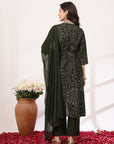 Bandhani Printed Flared Modal Chanderi Kurta Set with Dupatta