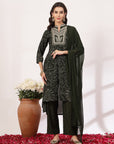 Bandhani Printed Flared Modal Chanderi Kurta Set with Dupatta