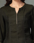 Solid Flared Silk Kurta Set with Banarasi Jacquard Dupatta