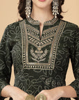 Bandhani Printed Flared Modal Chanderi Kurta Set with Dupatta
