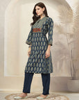 Ethnic Printed Cotton Cambric Kurta & Palazzo Set