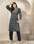 Ethnic Printed Cotton Cambric Kurta & Palazzo Set