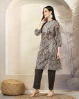 Ethnic Printed A-Line Cotton Kurta with Palazzo