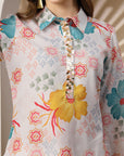 Paisley Printed High-Low Kurta with Shirt Collar