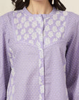 Ethnic Printed Straight Cotton Cambric Kurti with Print Patch