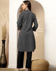Floral Printed A-Line Kurta Set with Embroidered Cuff & Palazzo