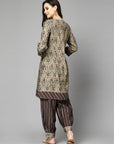 Floral Printed Straight Modal Chanderi Kurta Set