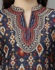 Printed Straight Modal Chanderi Kurta with Salwar