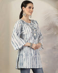 Shibori Printed Straight Cotton Cambric Kurti