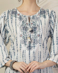 Shibori Printed Straight Cotton Cambric Kurti