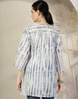 Shibori Printed Straight Cotton Cambric Kurti