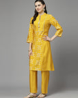 Ethnic Motif Printed A-Line Kurta Set