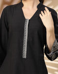 Solid Embroidered Straight Kurta Set with Palazzo