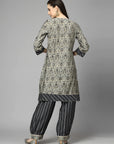 Floral Printed Straight Modal Chanderi Kurta Set