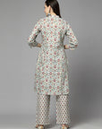 Floral Printed Poly Viscose Kurta Set