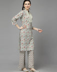 Floral Printed Poly Viscose Kurta Set