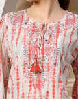 Shibori Printed Straight Cotton Cambric Kurti