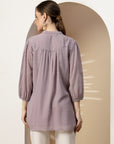 Solid Straight Poly Georgette Top