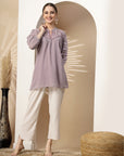 Solid Straight Poly Georgette Top