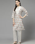 Floral Printed Poly Viscose Kurta Set