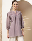 Solid Straight Poly Georgette Top