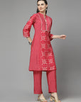 Ethnic Motif Printed A-Line Kurta Set