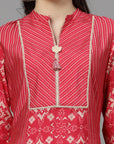 Ethnic Motif Printed A-Line Kurta Set