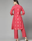 Ethnic Motif Printed A-Line Kurta Set