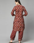 Printed Straight Modal Chanderi Kurta with Salwar