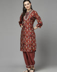 Printed Straight Modal Chanderi Kurta with Salwar