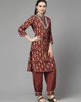 Printed Straight Modal Chanderi Kurta with Salwar
