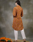 Ethnic Motif Printed High-Low Poly Viscose Kurti