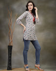Floral Printed Straight Cotton Kurti