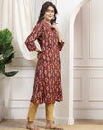 Ethnic Motif Printed Straight Modal Chanderi Kurta