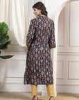 Ethnic Motif Printed Straight Modal Chanderi Kurta