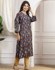 Ethnic Motif Printed Straight Modal Chanderi Kurta
