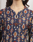 Ethnic Motif Printed Straight Modal Chanderi Kurta
